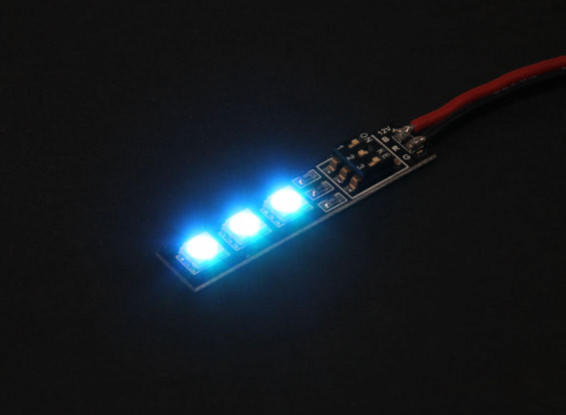 3 RGB LED 7 Color Board 12V with Female JST Plug