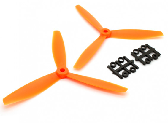 GemFan 6040 Plastic 3-Blade Propellers CW/CCW Set Orange (1 pair)