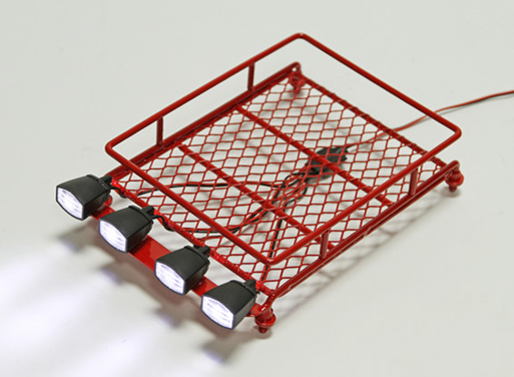 1/10 Roof Rack (Red) with Oval Spotlights