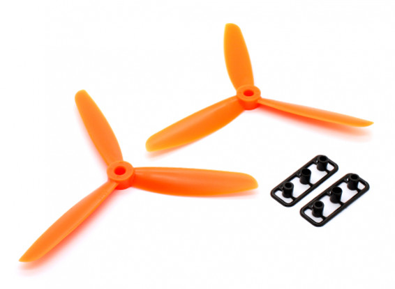 GemFan 5045 ABS 3-Blade Propellers CW/CCW Set Orange (1 pair)