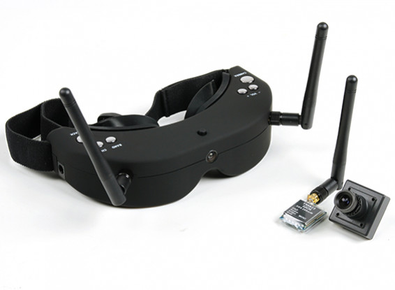 Skyzone FPV Goggles 5.8GHz Div 40CH Raceband RX including H/Tracker (V2) w/ 200mW VTX and Camera