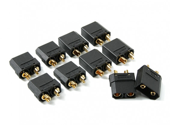 Nylon XT90 Connectors Male/Female (5 pairs) Black