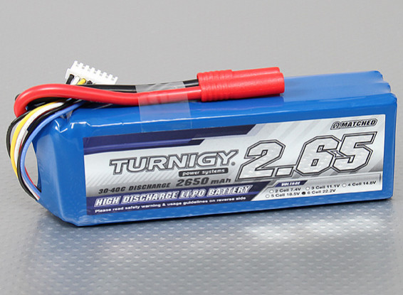 Turnigy 2650mAh 6S 30C Lipo Pack