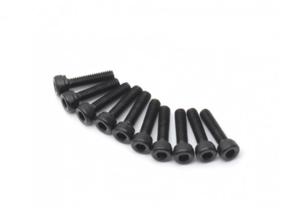 Screw Socket Head Hex M2.5 x 10mm Machine Thread Steel Black (10pcs)