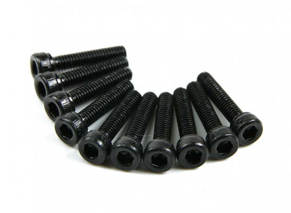 Screw Socket Head Hex M2.5 x 12mm Machine Thread Steel Black (10pcs)