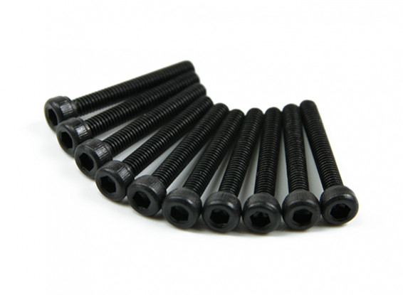 Screw Socket Head Hex M2.5 x 18mm Machine Thread Steel Black (10pcs)