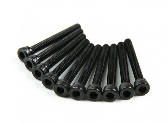 Screw Socket Head Hex M2.5 x 20mm Machine Thread Steel Black (10pcs)