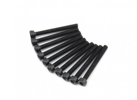 Screw Socket Head Hex M2.5 x 22mm Machine Thread Steel Black (10pcs)