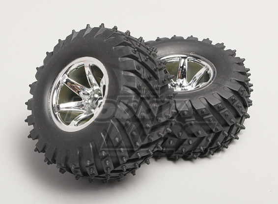 1/8 Monster Truck Wheel & Tyre 14mm Hex (2pc)
