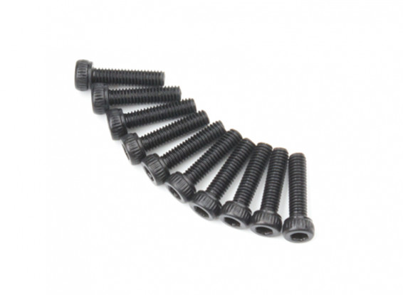 Screw Socket Head Hex M2.6 x 10mm Machine Thread Steel Black (10pcs)
