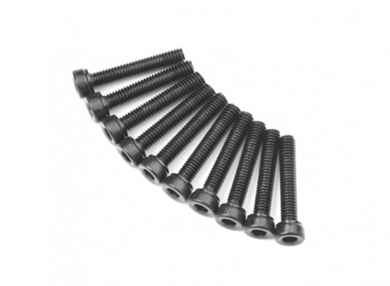 Screw Socket Head Hex M2.6 x 14mm Machine Thread Steel Black (10pcs)