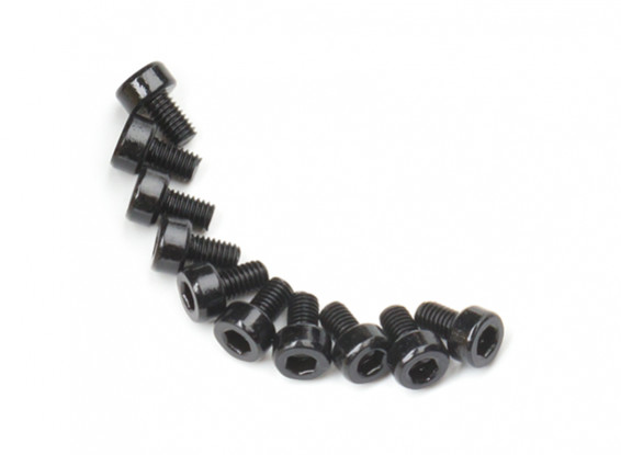 Screw Socket Head Hex M3x5mm Machine Thread Steel Black (10pcs)