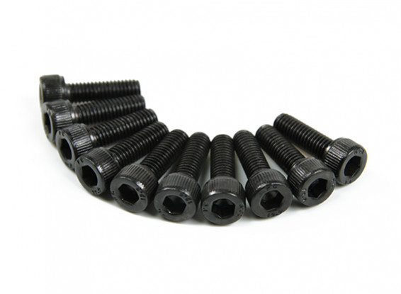 Screw Socket Head Hex M3x10mm Machine Thread Steel Black (10pcs)