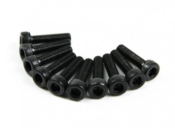 Screw Socket Head Hex M3x12mm Machine Thread Steel Black (10pcs)
