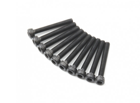 Screw Socket Head Hex M3x22mm Machine Thread Steel Black (10pcs)