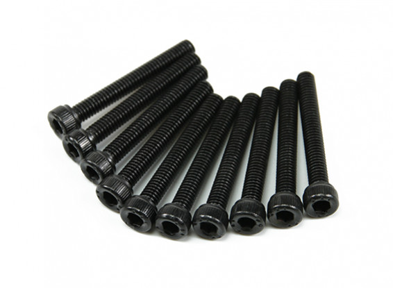 Screw Socket Head Hex M3x28mm Machine Thread Steel Black (10pcs)
