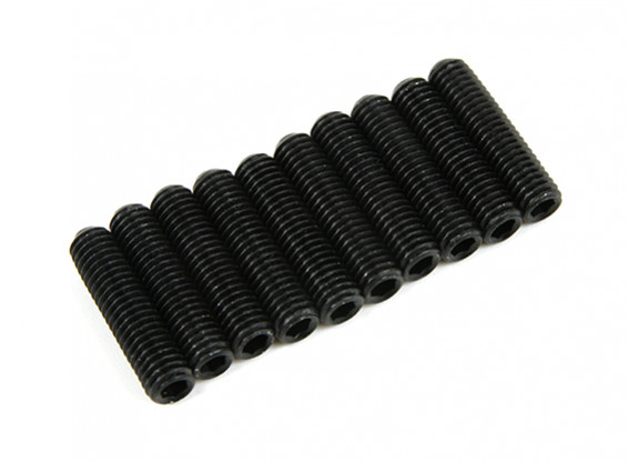 Screw Grub Hex M3x14mm Machine Thread Steel Black (10pcs)