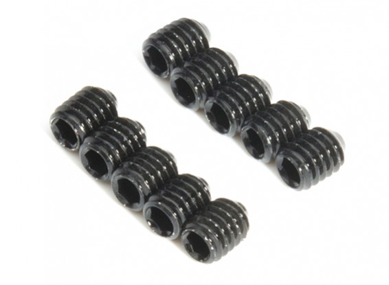 Screw Grub Hex M4 x 5mm Machine Steel Black (10pcs)