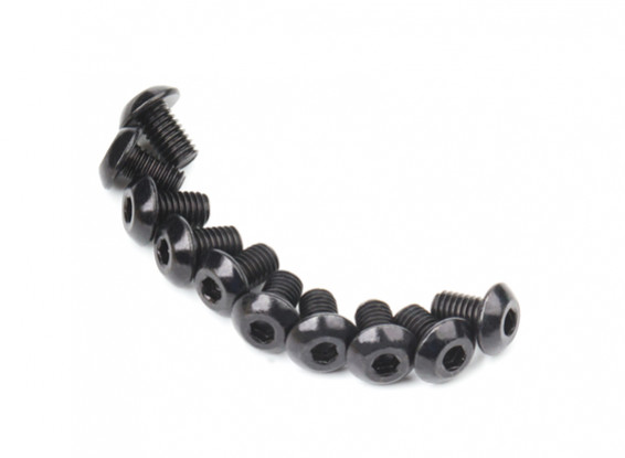 Screw Button Head Hex M5 x 8mm Machine Steel Black (10pcs)