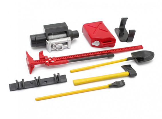 1/10 Scale Defender Accessory Set with Dummy Winch - Red