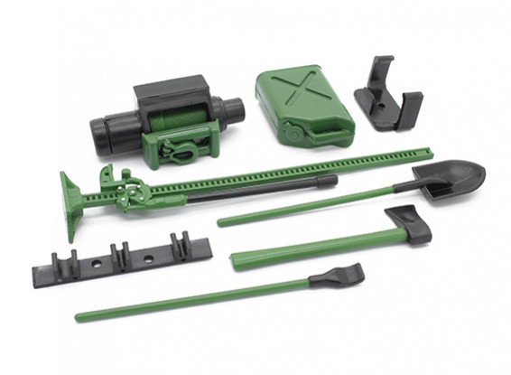 1/10 Scale Defender Accessory Set with Dummy Winch - Green