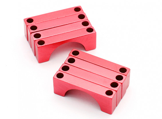 Red Anodized CNC Semicircle Alloy Tube Clamp (incl.screws) 16mm