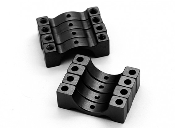 Black Anodized CNC Semicircle Alloy Tube Clamp (incl.screws) 15mm