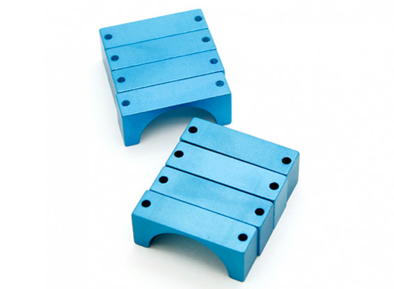 Blue Anodized CNC Semicircle Alloy Tube Clamp (incl.screws) 30mm