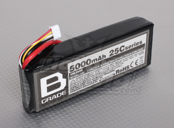 B-Grade 5000mAh 3S 25C Lipoly Battery