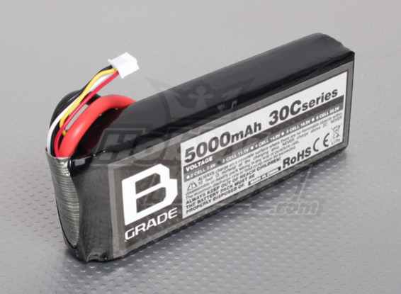 B-Grade 5000mAh 3S 30C Lipoly Battery