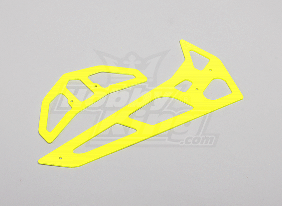Neon Yellow Fiberglass Horizontal/Vertical Fins Trex 700 Nitro/Electric