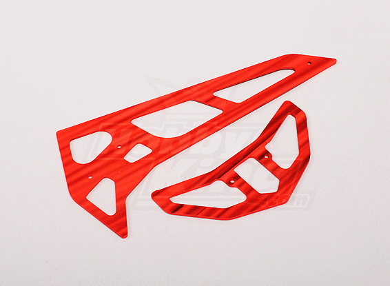 Neon Red Phantom Fiberglass Horizontal/Vertical Fins Trex 700
