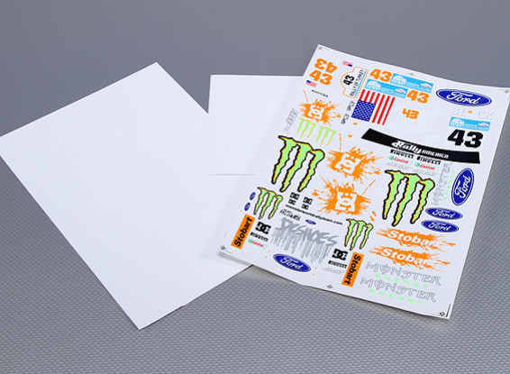 Self Adhesive Decal Sheet - Monster Rally 1/10 Scale (3pc)