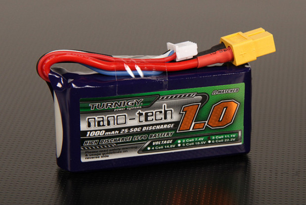 Turnigy nano-tech 1000mAh 3S 20~40C Lipo AIRSOFT Pack(T-connector)