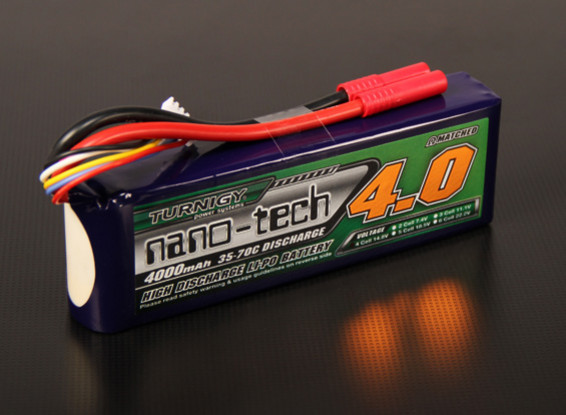 Turnigy nano-tech 4000mah 4S 35~70C Lipo Pack (Fits Hirobo Lepton EX, HIR)