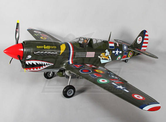 P-40N (Green) Giant Scale 6s w/flaps, lights & retracts 1700mm EPO (RTF - Mode 2)