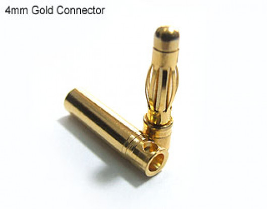 4mm Gold Connectors 10 pairs (20pc)