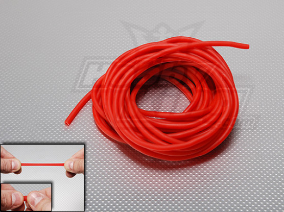 Red 6mm Silicon Rubber Bungee Length: 10m Outside diameter: 6mm Inside diameter: 4 mm