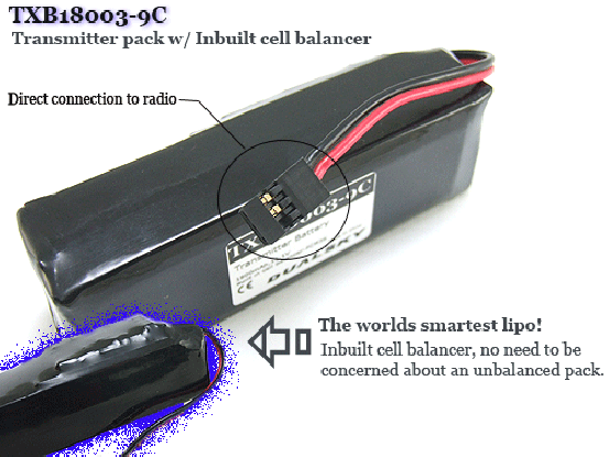Transmitter Lipo Battery w/ Inbuilt Balancer