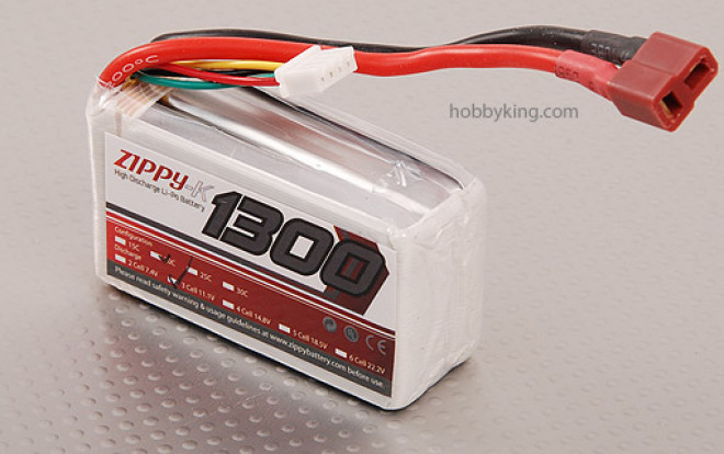 Zippy-K 1300 3S1P 20C Lipo pack