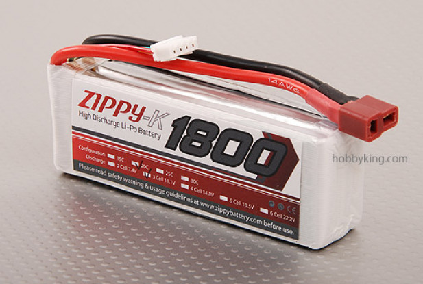 Zippy-K 1800 3S1P 20C Lipo pack