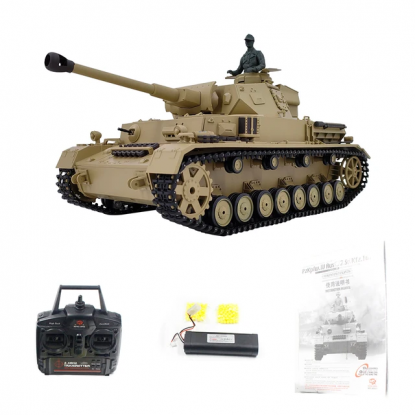 Heng Long 3859 (RTR) 1/16th Scale German Panther IV (F2 type) RC Tank w/Sound, LED Lights, Smoke & Firing Gun (Desert Yellow)