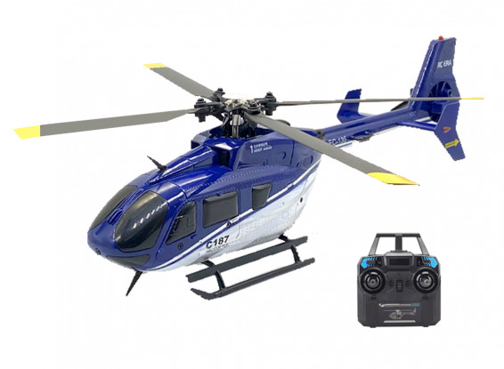 RC ERA C187 (RTF) EC135 Flybarless RC Helicopter w/Tx, 6-Axis Gyro & Barometric Altitude Hold (Blue/White)
