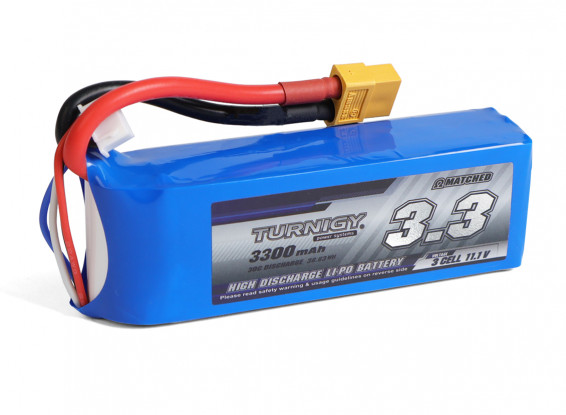Turnigy 3300mAh 3S 11.1V 30C Shorty LiPo battery for extended RC plane flight time