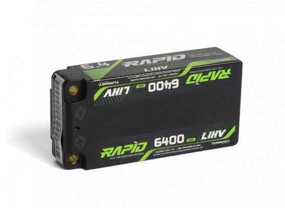 hvy lipo c Turnigy Rapid LiHV 6400mAh 2S 7.6V 140C Shorty Hardcase LiPo Battery with  5mm Bullet to XT60 Connector for RC Cars