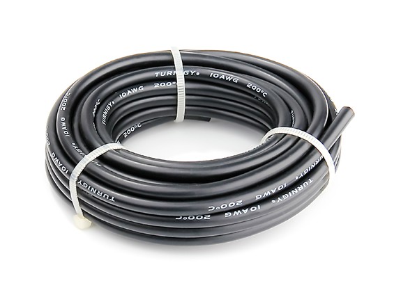 TOP Quality Turnigy Silicone wire black 10AWG with heat shrink UK FAST! 