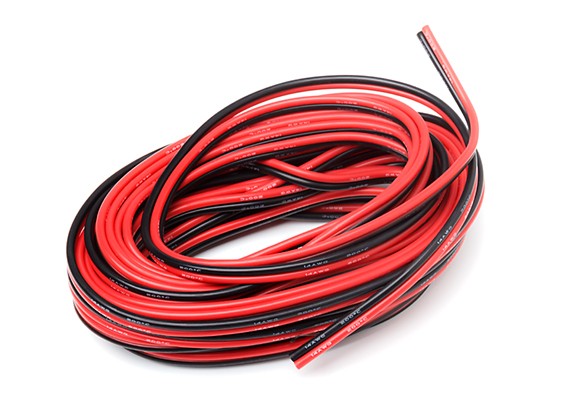 Black/Red RC Turnigy High Quality 14AWG Silicone Wire 5M Bonded Pair 