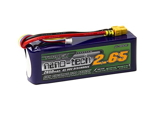 期間限定30％OFF! Turnigy w/XT-60 Pack Lipo 45~90C 6S 2650mah nano-tech バッテリー、充電器