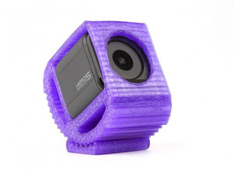 Adjustable TPU Mount for GoPro Session and Hero 4/5 ActionCams (Purple)