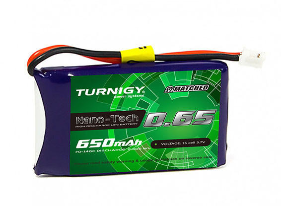 Turnigy Nano-Tech Plus 650mAh 1S 70C Lipo Pack w/JST-PH